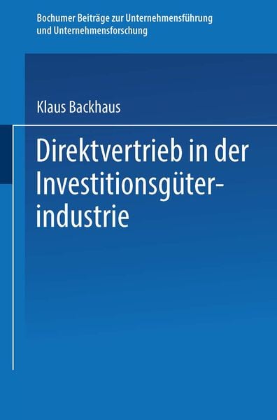 Produktbild: Direktvertrieb in der Investitionsg&uuml;terindustrie