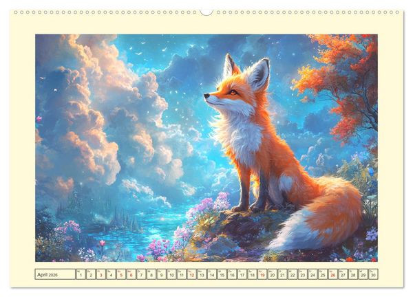 Produktbild: Willkommen im Wunderwald. Zauberhafte Abenteuer mit tierischen Freunden (hochwertiger Premium Wandkalender 2026 DIN A2 quer), Kunstdruck in Hochglanz
