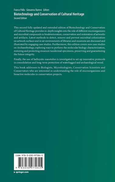 Produktbild: Biotechnology and Conservation of Cultural Heritage