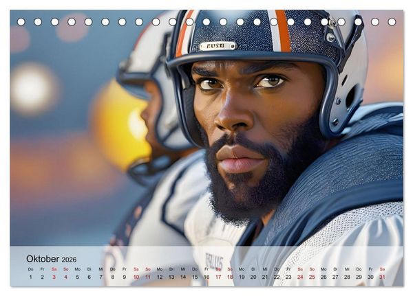 Produktbild: American Football - im Team zum Sieg (Tischkalender 2026 DIN A5 quer), CALVENDO Monatskalender