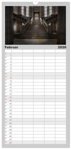 Produktbild: Familienplaner 2026 - Geheimnisvolle Orte - Lost Places mit 5 Spalten (Wandkalender, 21 x 45 cm) CALVENDO
