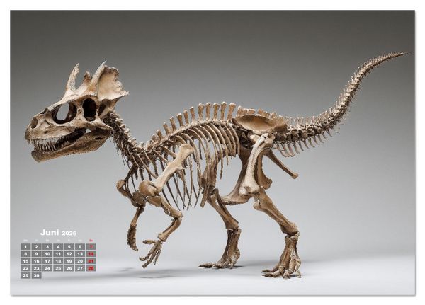 Produktbild: Knochen der Giganten - Dinosaurier im Portr&auml;t (Tischkalender 2026 DIN A5 quer), CALVENDO Monatskalender