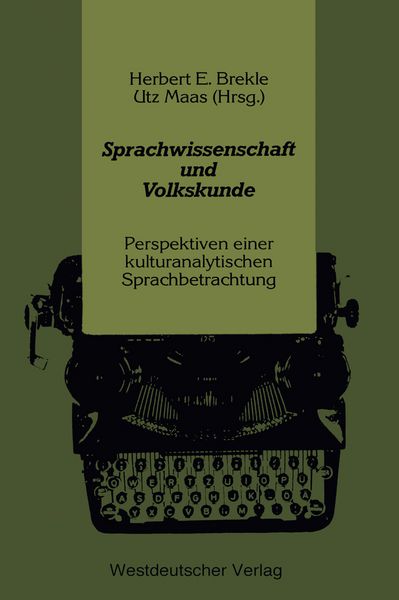 Produktbild: Sprachwissenschaft und Volkskunde