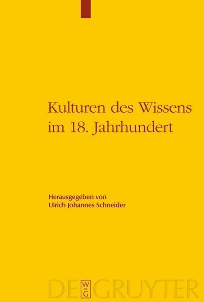 Produktbild: Kulturen des Wissens im 18. Jahrhundert