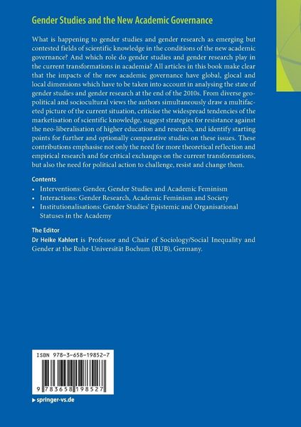 Produktbild: Gender Studies and the New Academic Governance