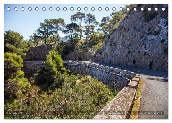 Produktbild: Mallorca: Die sch&ouml;nsten Landschaften f&uuml;r Rennradfahrer (Tischkalender 2026 DIN A5 quer), CALVENDO Monatskalender