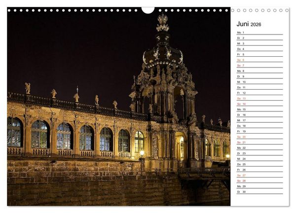 Produktbild: Eine Nacht in Dresden (Wandkalender 2026 DIN A3 quer), CALVENDO Monatskalender