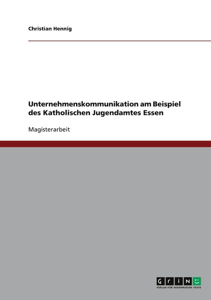 Produktbild: Unternehmenskommunikation am Beispiel des Katholischen Jugendamtes Essen