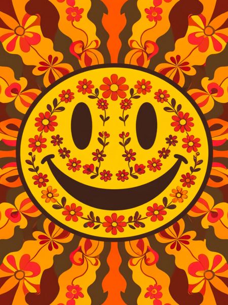 Produktbild: CALVENDO Puzzle Retro Smiley Face - Groovy Happy Vibes | 1000 Teile Lege-Gr&ouml;&szlig;e 64x48cm Foto-Puzzle f&uuml;r gl&uuml;ckliche Stunden