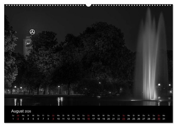 Produktbild: Stuttgart bei Nacht (Wandkalender 2026 DIN A2 quer), CALVENDO Monatskalender