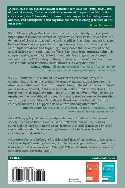 Produktbild: Critical Theory of Legal Revolutions Evolutionary Perspectives