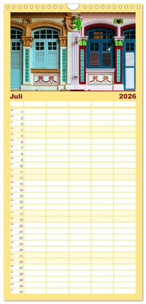 Produktbild: Familienplaner 2026 - Singapur - Die Stadt am Puls der Zeit. mit 5 Spalten (Wandkalender, 21 x 45 cm) CALVENDO