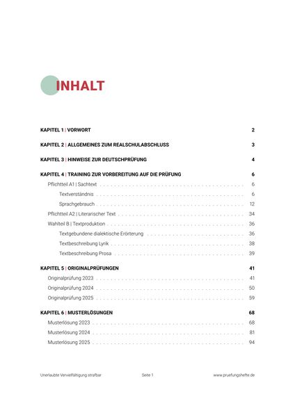 Produktbild: Pr&uuml;fungsheft - 2026 Deutsch Realschulabschluss &ndash; Baden-W&uuml;rttemberg &ndash; Original-Pr&uuml;fungen und L&ouml;sungen