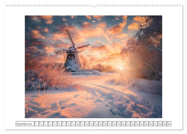 Produktbild: Im Reich der Windm&uuml;hlen (hochwertiger Premium Wandkalender 2026 DIN A2 quer), Kunstdruck in Hochglanz