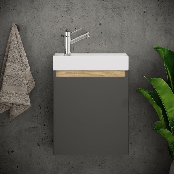 Produktbild: 2 tlg. H&auml;ngeschrank G&auml;ste-WC Waschbecken Softclose Cosila