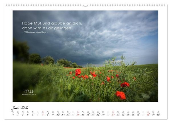 Produktbild: Gedanken... Bildkalender mit Spr&uuml;chen (hochwertiger Premium Wandkalender 2026 DIN A2 quer), Kunstdruck in Hochglanz