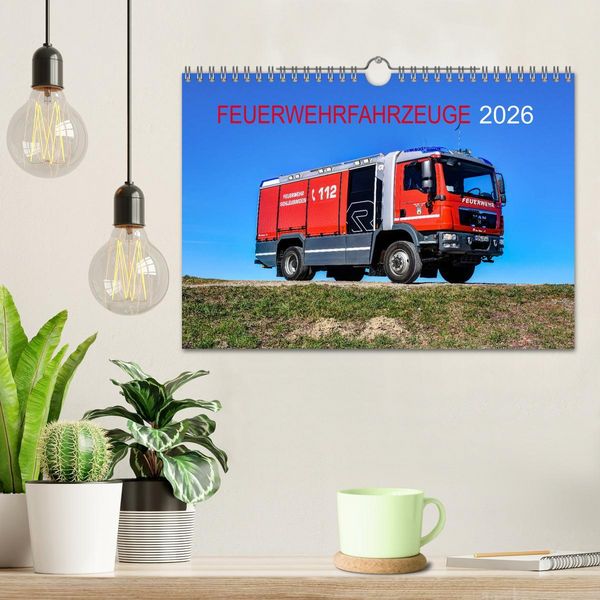 Produktbild: Feuerwehrfahrzeuge (Wandkalender 2026 DIN A4 quer), CALVENDO Monatskalender