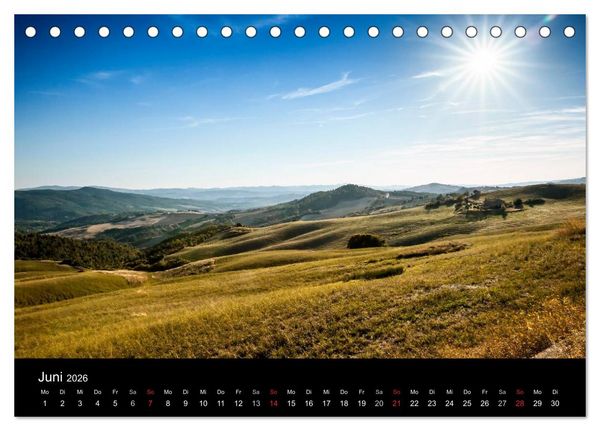 Produktbild: Toskana Landschaften (Tischkalender 2026 DIN A5 quer), CALVENDO Monatskalender