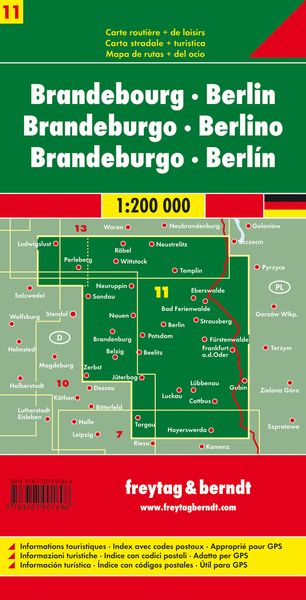 Produktbild: Deutschland 11 Brandenburg, Berlin 1 : 200 000