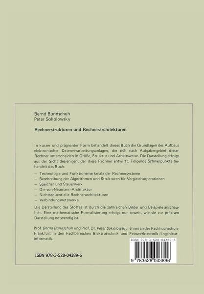 Produktbild: Rechnerstrukturen und Rechnerarchitekturen