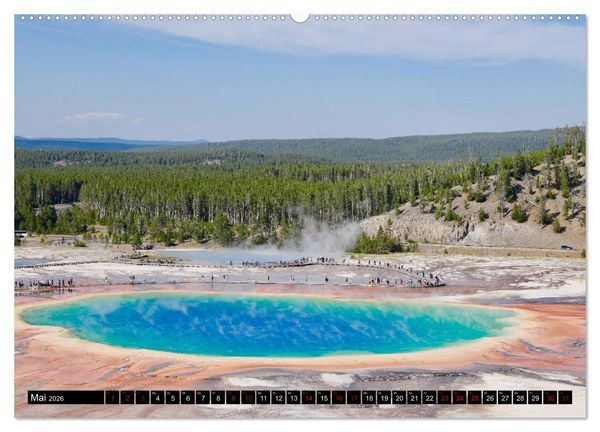 Produktbild: Wunderwelt Yellowstone 2026 (hochwertiger Premium Wandkalender 2026 DIN A2 quer), Kunstdruck in Hochglanz