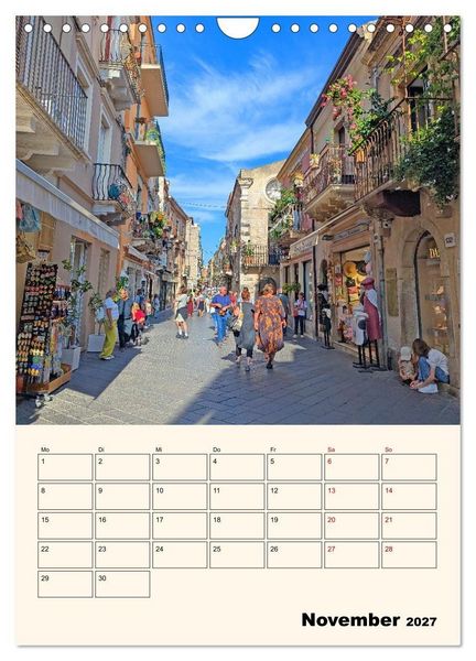Produktbild: Taormina - &Auml;tna, Meer und antike Steine (Wandkalender 2027 DIN A4 hoch), CALVENDO Monatskalender