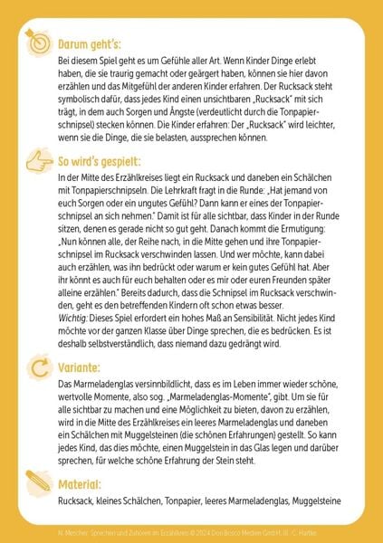 Produktbild: Sprechen und Zuh&ouml;ren im Erz&auml;hlkreis. 30 Bildkarten mit Erz&auml;hlspielen f&uuml;r die Grundschule