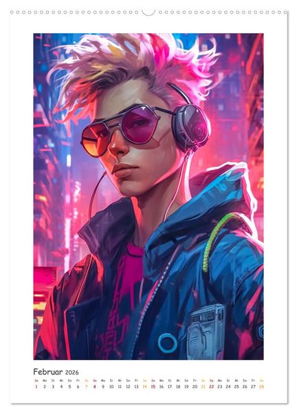 Produktbild: Coole Cyber Boys (hochwertiger Premium Wandkalender 2026 DIN A2 hoch), Kunstdruck in Hochglanz