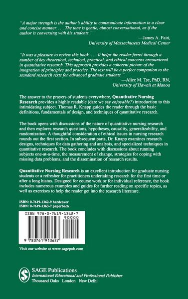Produktbild: Quantitative Nursing Research