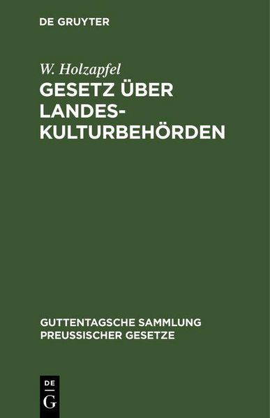 Produktbild: Gesetz &uuml;ber Landeskulturbeh&ouml;rden