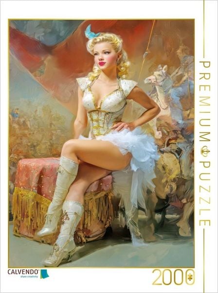 CALVENDO Puzzle Zirkusgirls - Im Pin-up Stil | 2000 Teile Lege-Größe 90x67cm Foto-Puzzle für glückliche Stunden