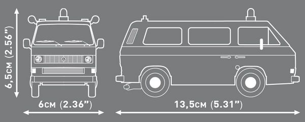 Produktbild: COBI 24637 - VW Volkswagen T3 Polizei, Bausatz 1:35, 144 Klemmbaustein