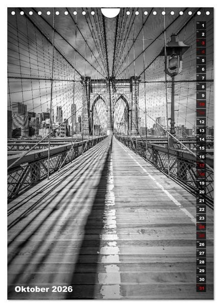 Produktbild: NEW YORK CITY Monochrome Stadtansichten (Wandkalender 2026 DIN A4 hoch), CALVENDO Monatskalender
