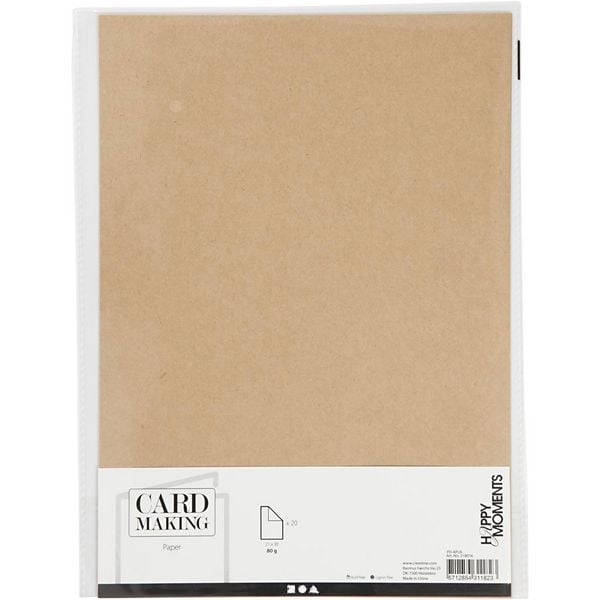 Produktbild: Creativ Company Papier, A4, Blatt 210x297 mm, 120 g, Natur, 20 Stk