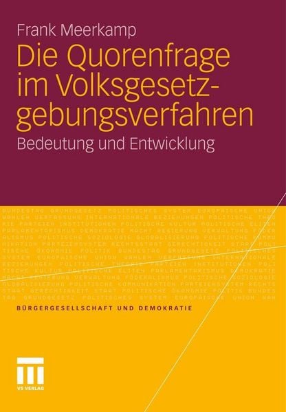 Produktbild: Die Quorenfrage im Volksgesetzgebungsverfahren