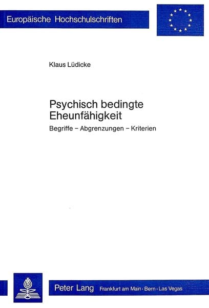 Produktbild: Psychisch bedingte Eheunf&auml;higkeit