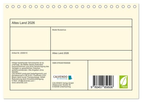 Produktbild: Altes Land 2026 (Tischkalender 2026 DIN A5 quer), CALVENDO Monatskalender