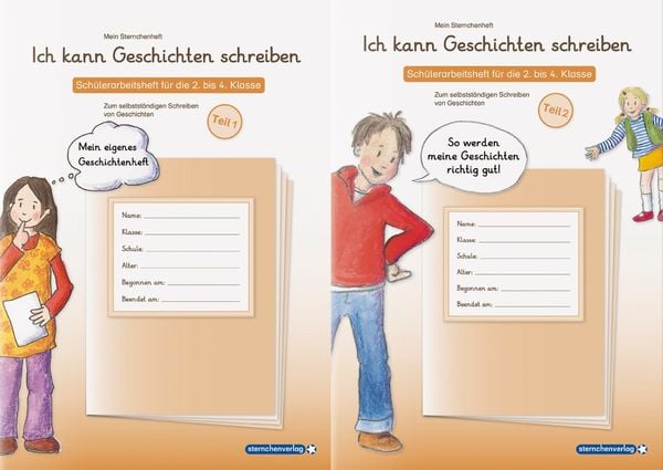 Ich kann Geschichten schreiben Teil 1 und 2 im Set - 2 Schülerarbeitshefte für die 2. bis 4. Klasse