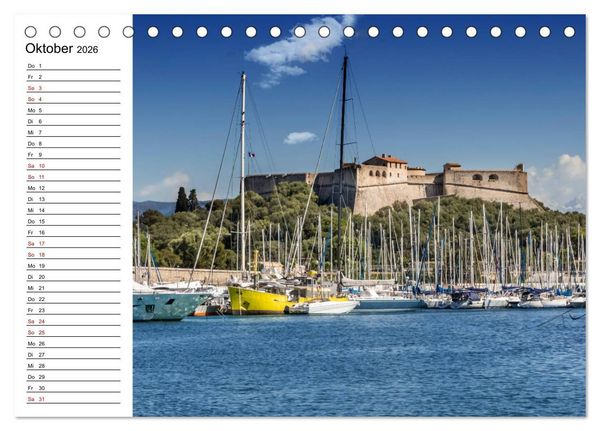 Produktbild: C&Ocirc;TE D&rsquo;AZUR Bezaubernde Orte (Tischkalender 2026 DIN A5 quer), CALVENDO Monatskalender