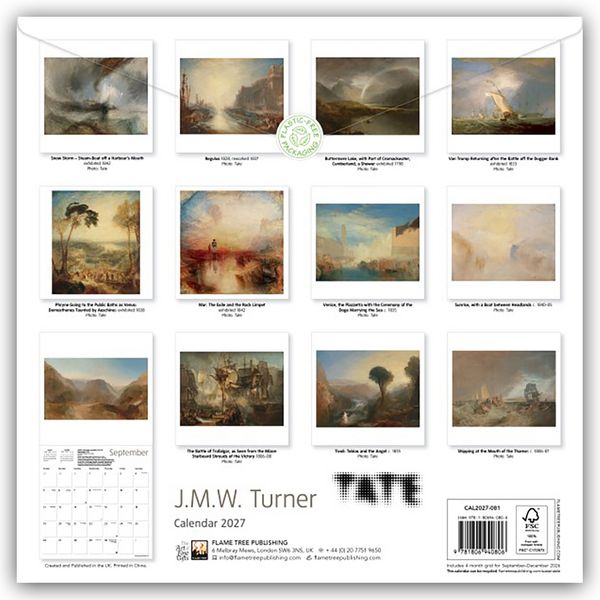 Produktbild: Tate: J.M.W. Turner 2027 &ndash; Original Flame Tree Publishing-Kalender [Kalender]