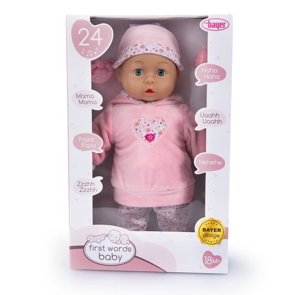 Produktbild: Puppe First Words Baby Herzen rosa 38cm