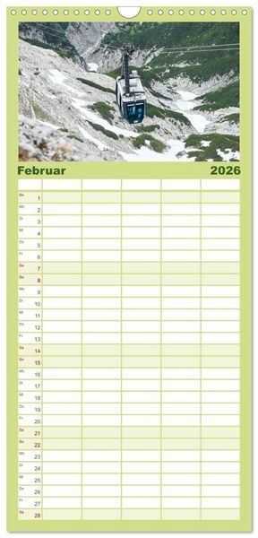 Produktbild: Familienplaner 2026 - Alpenwelten-Zwischen Wetterstein und Karwendel mit 5 Spalten (Wandkalender, 21 x 45 cm) CALVENDO