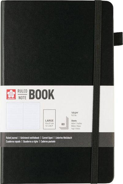 Produktbild: Notizbuch lin. schwarz 13x21cm