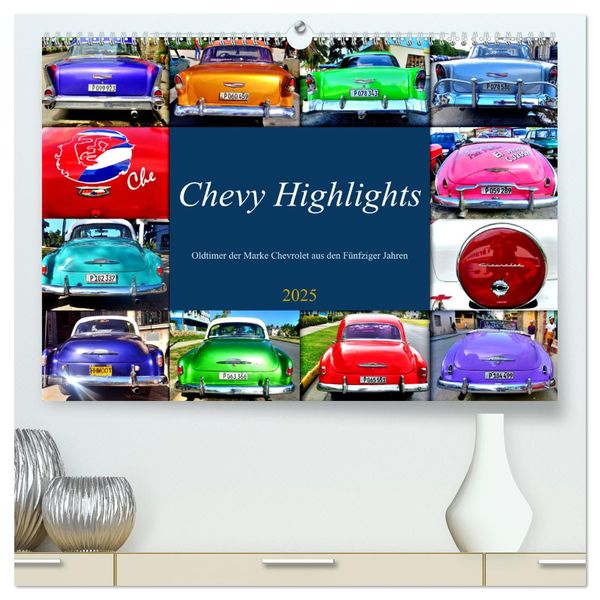 Produktbild: Chevy Highlights - Oldtimer der Marke Chevrolet aus den F&uuml;nfziger Jahren (hochwertiger Premium Wandkalender 2025 DIN A2 quer), Kunstdruck in Hochglanz