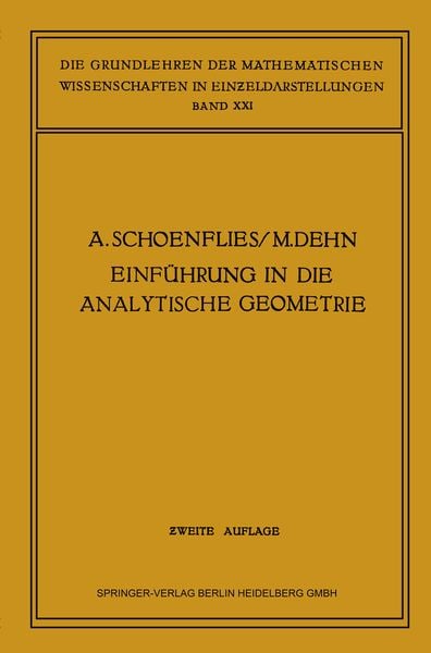 Produktbild: Einf&uuml;hrung in die Analytische Geometrie der Ebene und des Raumes