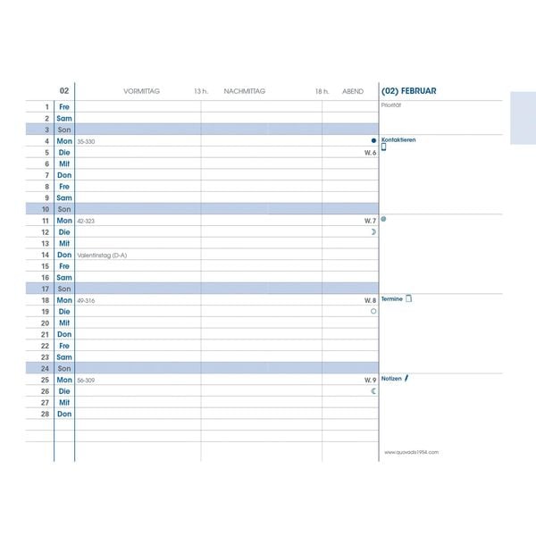 Kalender-Einlage Plain 2025