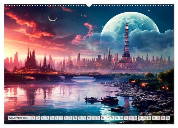Produktbild: SCIENCE FICTION Life on distant planets (High Quality Premium Wall Calendar 2026 DIN A2 landscape),CALVENDO 12 Month Wall Calendar