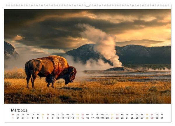 Produktbild: B&uuml;ffel - Ikonen der Wildnis (Wandkalender 2026 DIN A2 quer), CALVENDO Monatskalender