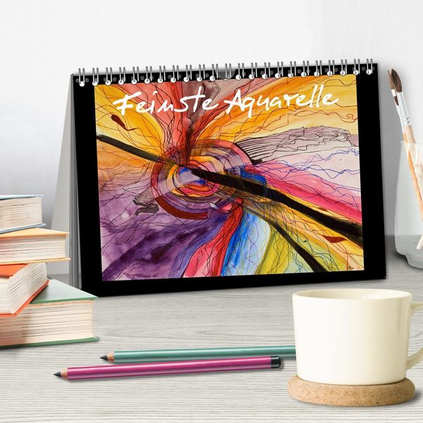 Produktbild: Feinste Aquarelle (Tischkalender 2026 DIN A5 quer), CALVENDO Monatskalender