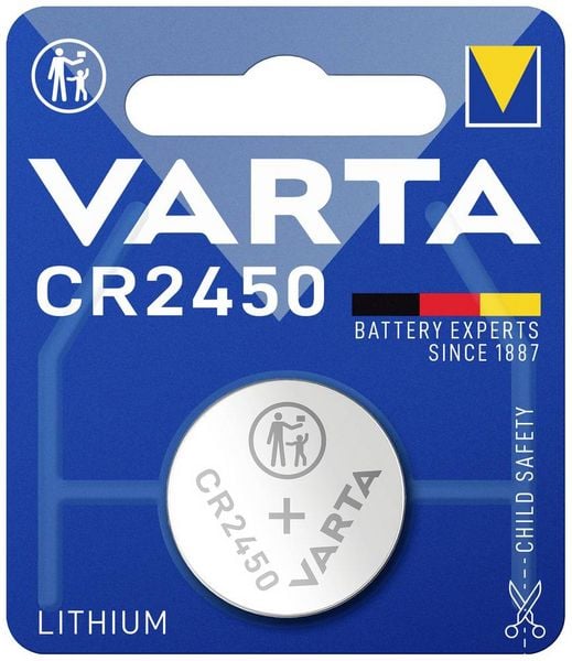 Produktbild: Varta Knopfzelle CR2450 3 V 1 St. 570 mAh Lithium LITHIUM Coin CR2450 Bli 1